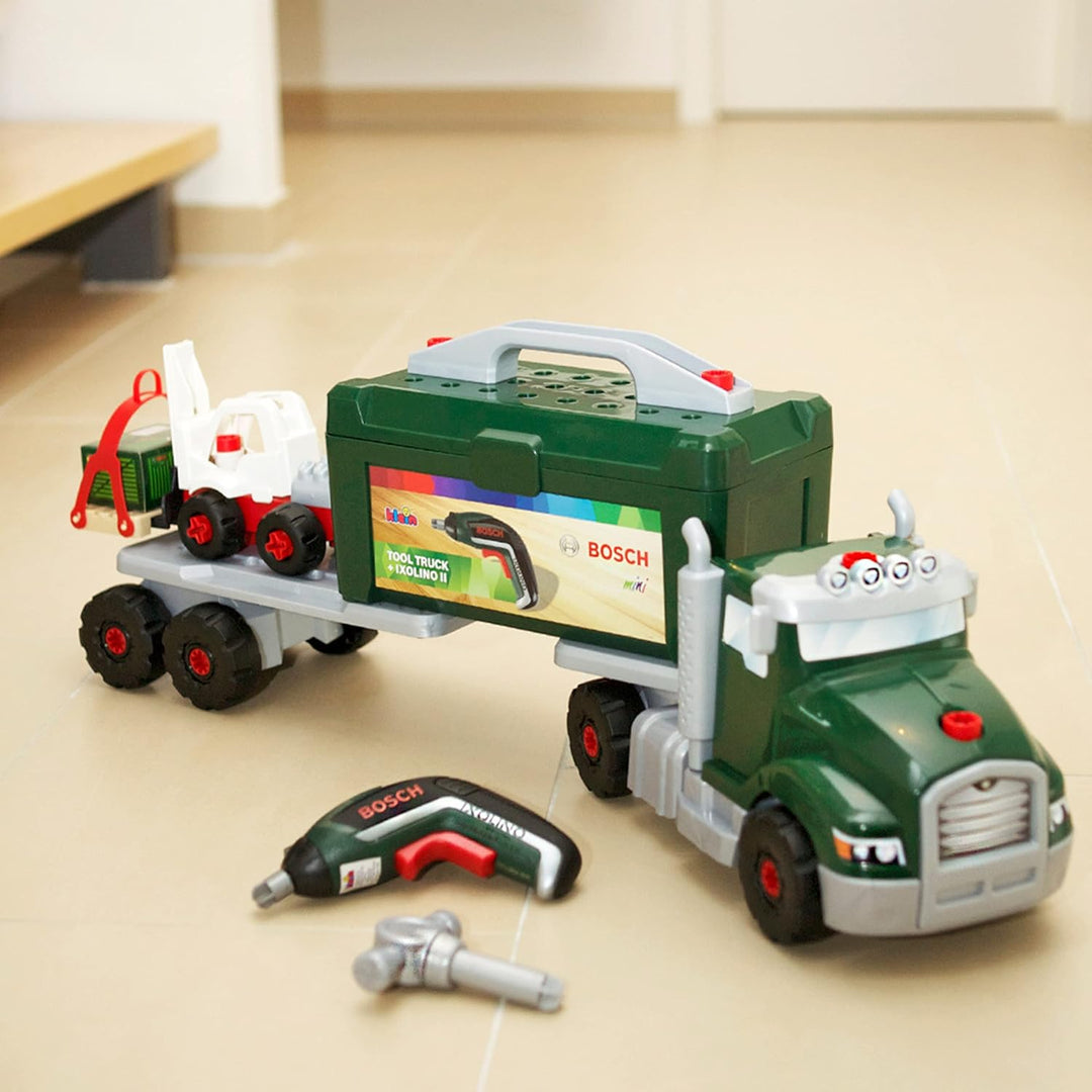 Theo Klein 8640 Bosch Schraubtruck Spiel-Set mit Ixolino I Konstruktions-Spielzeug mit Werkzeug, Gab