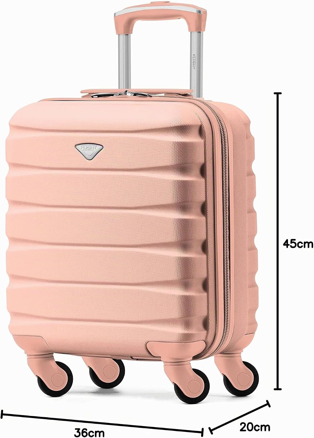 Flight Knight Lightweight 4 Wheel ABS Hard Case Suitcases Cabin Carry On Hand Luggage Approved for O