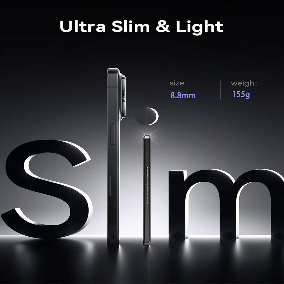 0.88cm Magnetisches Powerbank 5000 mAh, Ultraflaches Slim Wireless Power Bank, 20W PD-Schnellladung