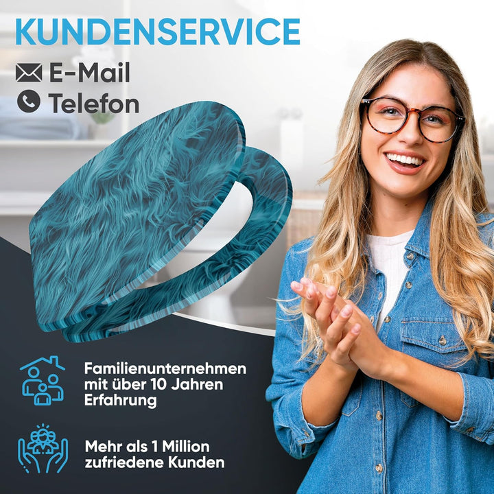 Sanilo WC Sitz mit Absenkautomatik & Schnellverschluss, Toilettendeckel per Knopfdruck abnehmbar, ei