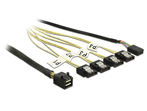 DELOCK Kabel mini SAS HD SFF-8643 > 4 x SATA 7 Pin Reverse + Sideband 0,5 m