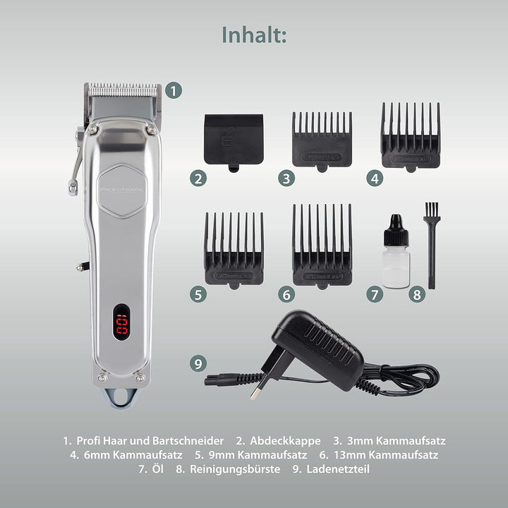 ProfiCare® Haarschneidemaschine u. Bartschneider Herren, Haarschneidemaschine Profi mit 4 abnehmbare