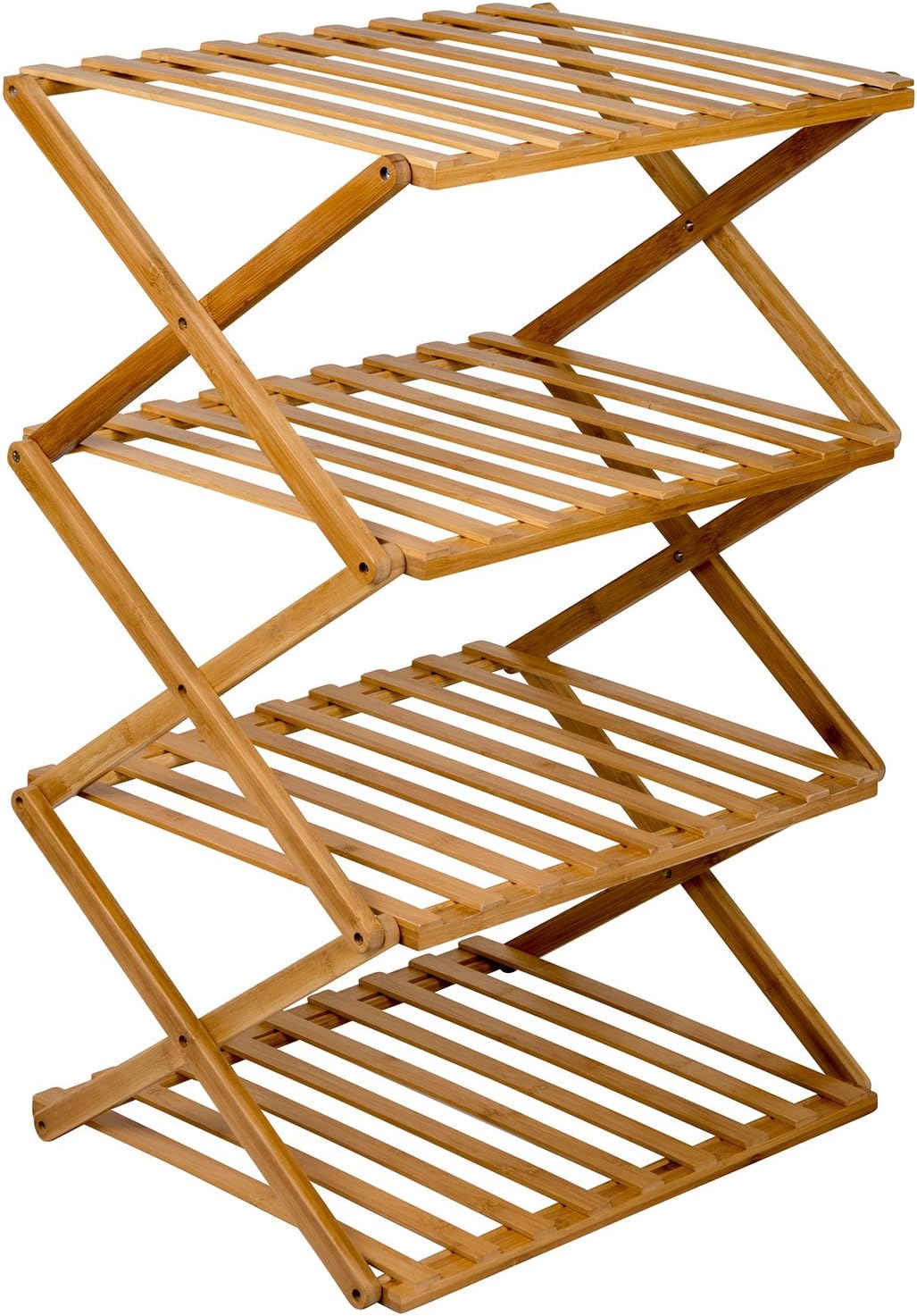 1609300 Fitzroy Camping Regal Faltschrank Faltregal Küche Möbel Faltbar Bambus Holz 50x40x72 cm