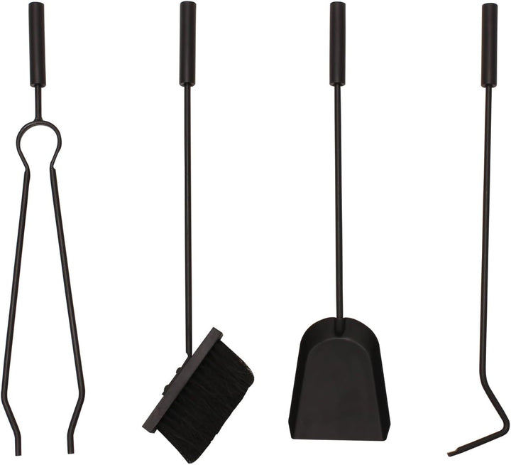 JVL Lambeth modernes Kaminbesteck Arch Werkzeug Set, Stahl, schwarz, 23 x 14 x 66 cm, 4 Stück