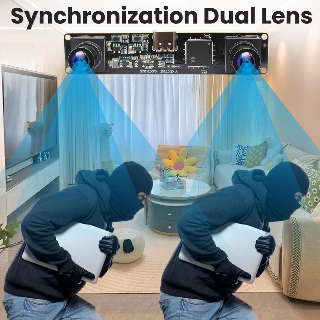 ELP 120fps 3D Stereo USB Kamera Global Shutter 1200P Synchronisierung Dual Lens USB Kameramodul 90 G