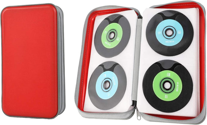UENTIP CD-Hülle mit 96 Kapazitäten, tragbare DVD-Hülle aus Hartplastik, CD-Organizer, Brieftasche, s