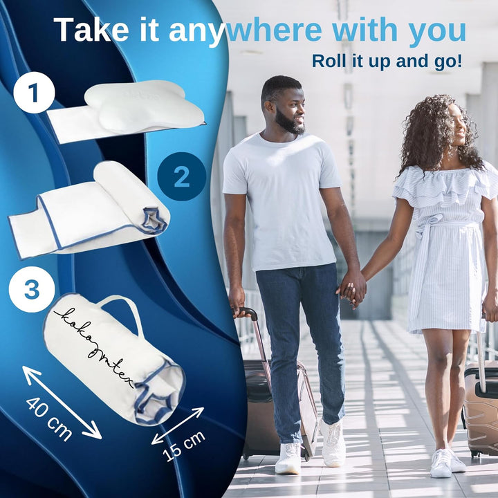 KoKoTex Nackenstützkissen - Kopfkissen Nackenschmerzen - Memory Foam Pillow - Orthopädisches Kissen