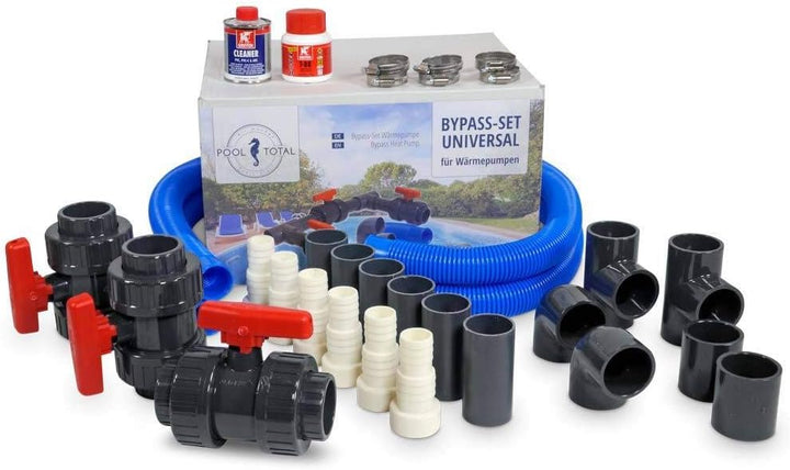 POOL Total | Bypass-Set für Wärmepumpe Solaranlage Solarheizung 19-teilig | Universal Bypass für Poo