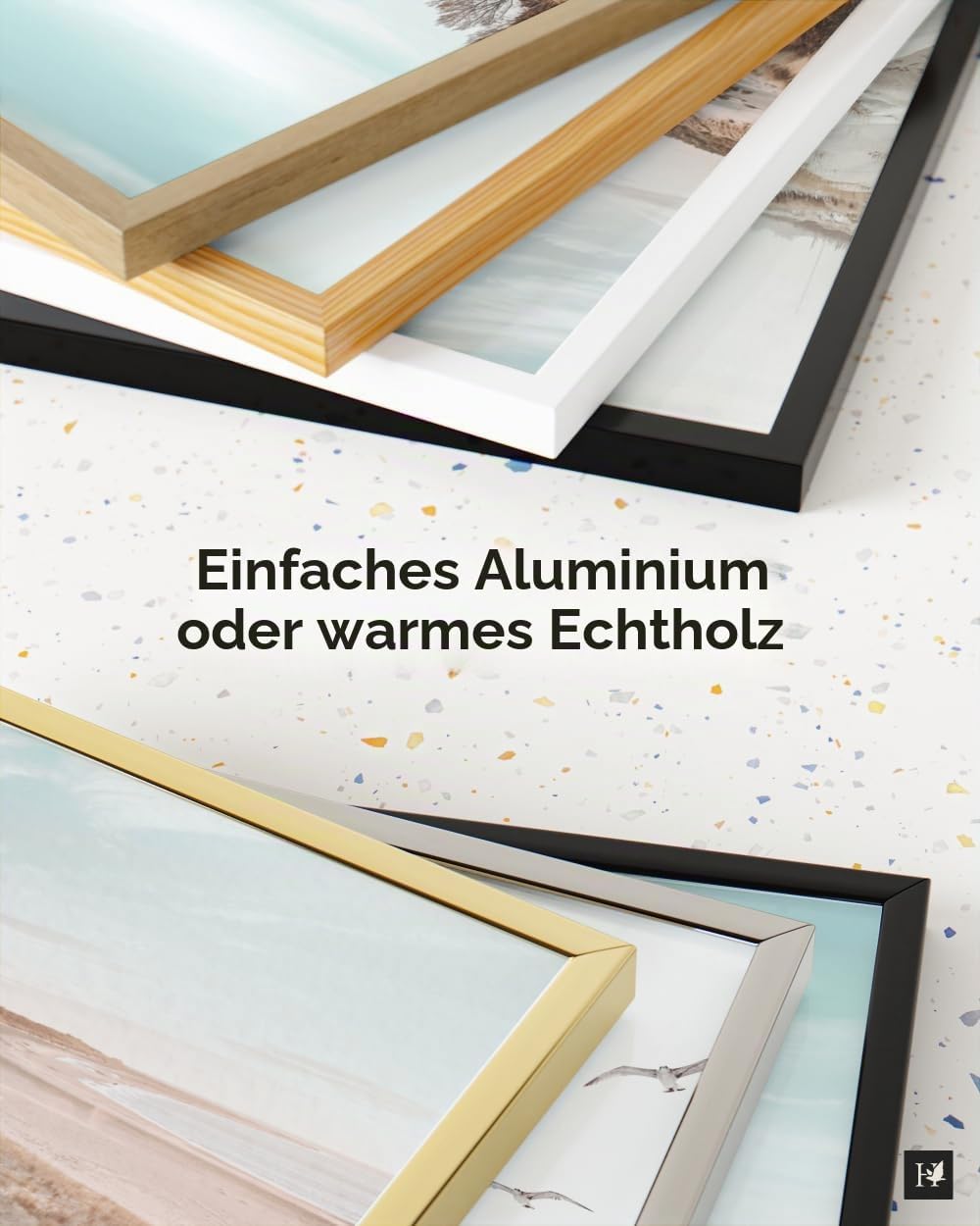 Heimlich® 2x Bilderrahmen DIN A4 21x30 cm Eiche Holz Rahmen 2-Pack | Dokumentenrahmen 21x29,7 cm Kle