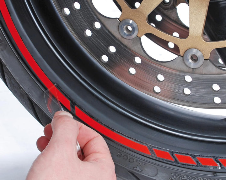 FOLIATEC PIN Striping Racing Felgenrandaufkleber Motorrad Zierstreifen Felgen Aufkleber, neon rot, N