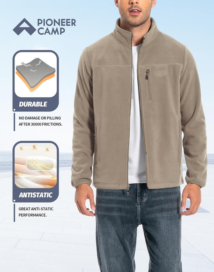 Pioneer Camp Herren Fleecejacke Full Zip Outdoor Polar Leicht Winddicht Jacke mit Reissverschluss M