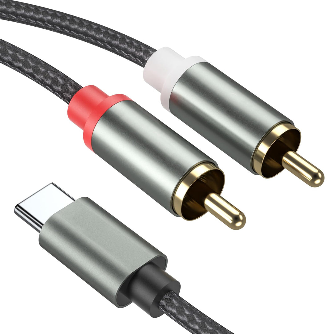 Froggen Typ C auf 2X RCA Audio Kabel, Typ-C-Stecker auf 2 Cinch-Stecker, USB-C-Stecker auf 2 Cinch-S