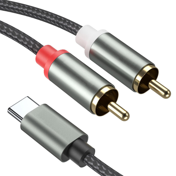 Froggen Typ C auf 2X RCA Audio Kabel, Typ-C-Stecker auf 2 Cinch-Stecker, USB-C-Stecker auf 2 Cinch-S