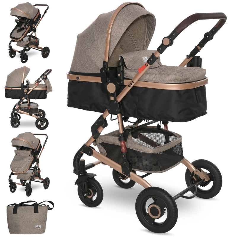 Lorelli Kinderwagen Alba 2 in 1 mit Liegeposition, Kombikinderwagen, Baby Buggy klein zusammenklappb