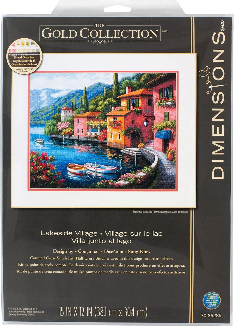 DIMENSIONS 70-35285 Lakeside Village, Fabric, Gold