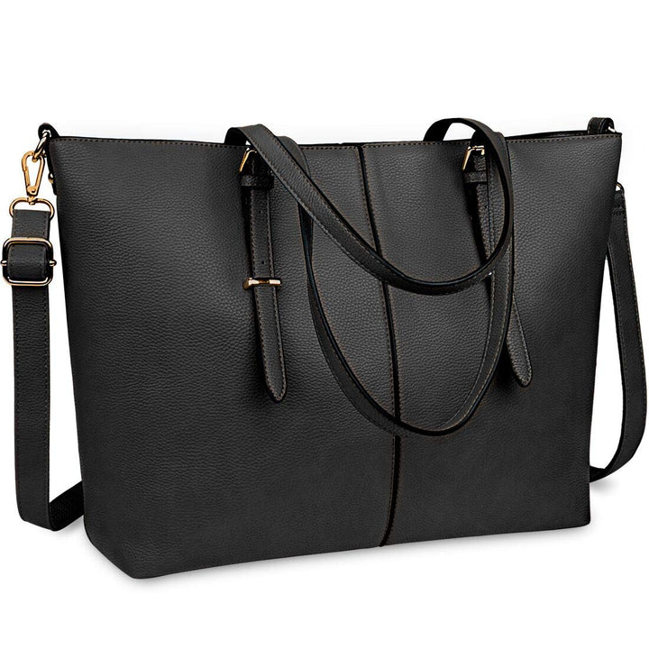 NUBILY Laptop Damen Handtasche 15,6 Zoll Shopper Handtasche Elegant Leder Taschen Grosse Leichte Ele