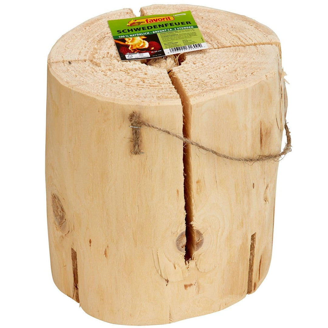 Schwedenfeuer 21 cm x 23 cm Brenndauer 120 min Holz Kamin Feuerschale (1), 1