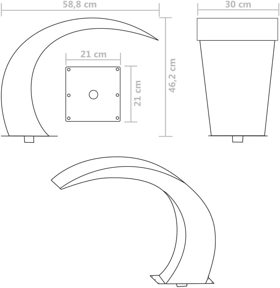 Hommdiy Schwalldusche Edelstahl Schwallbrause Pool Wasserschwall Schwimmbad (Ohne LED)