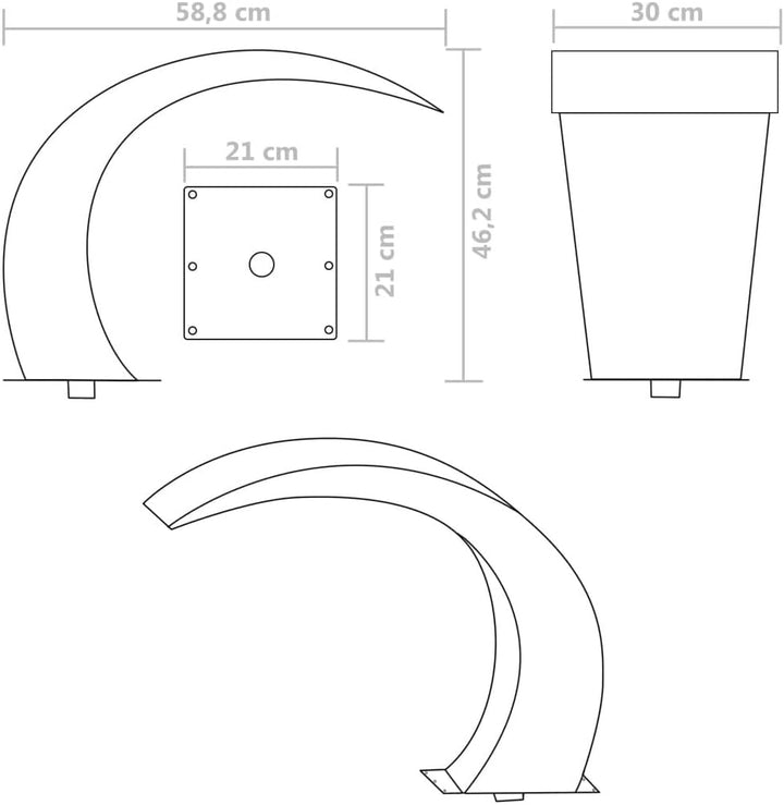Hommdiy Schwalldusche Edelstahl Schwallbrause Pool Wasserschwall Schwimmbad (Ohne LED)
