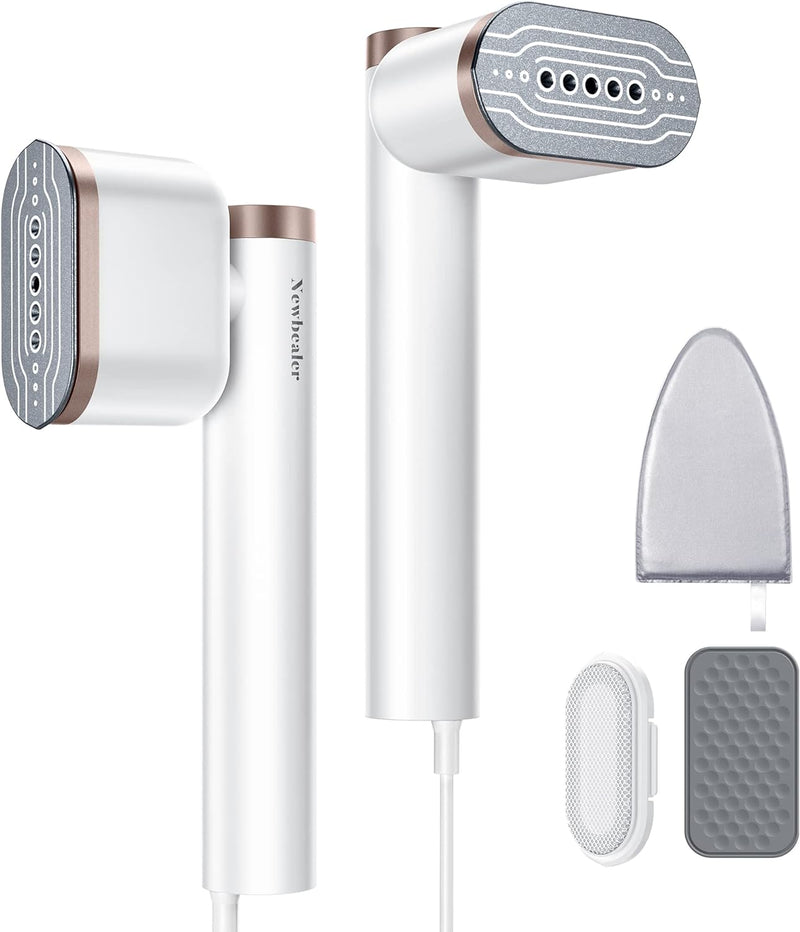Newbealer Steamer Dampfglätter, 1200W, 120ml, Tragbarer Dampfbügel mit Hand Dampfbürste für Kleidung