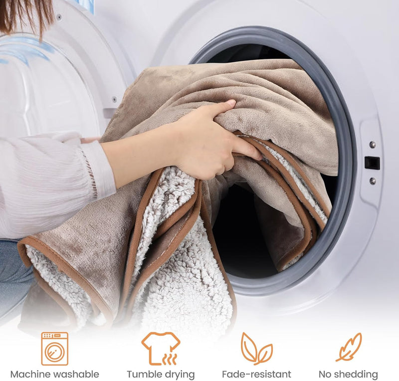 PETTOM Hundedecke Wasserdicht, Hundedecke Flauschig aus Sherpa Fleece, Hunde Decke Sofaschutz, Katze