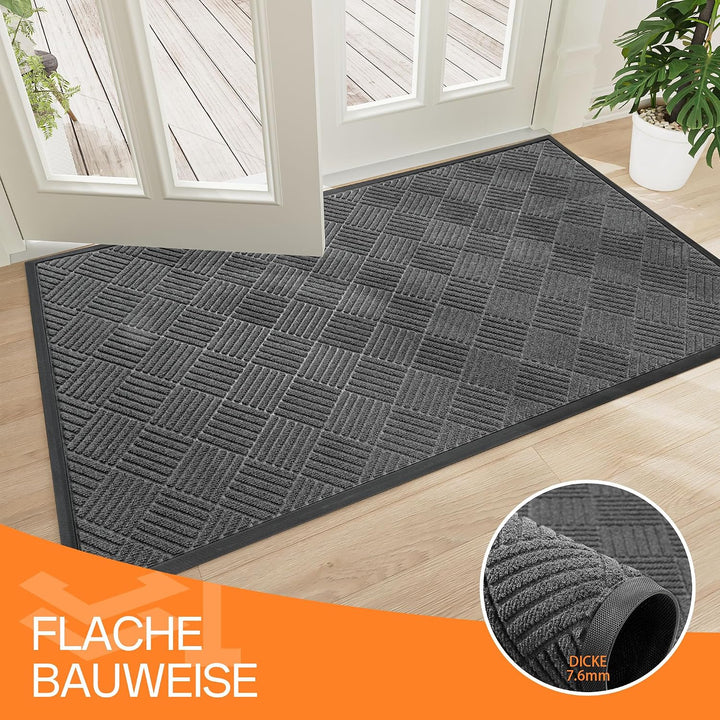 Fussmatte für Haustür innen und aussen, 60 x 180 cm Schmutzfangmatte für Eingangsbereiche, rutschfes