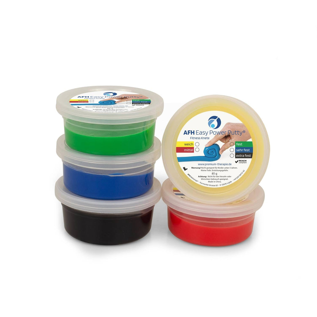 AFH Easy Power Putty® | 5er Set | ca. 85g | Hantrainer | Knete