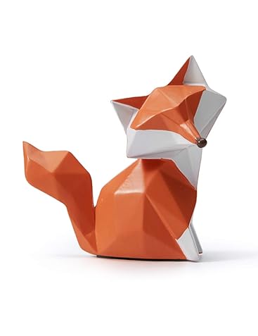 Amoy-Art Fuch Figuren Deko Fox Skulptur Statue Modern Arts Wohnzimmer Kunst Polyresin Geschenk Red 1