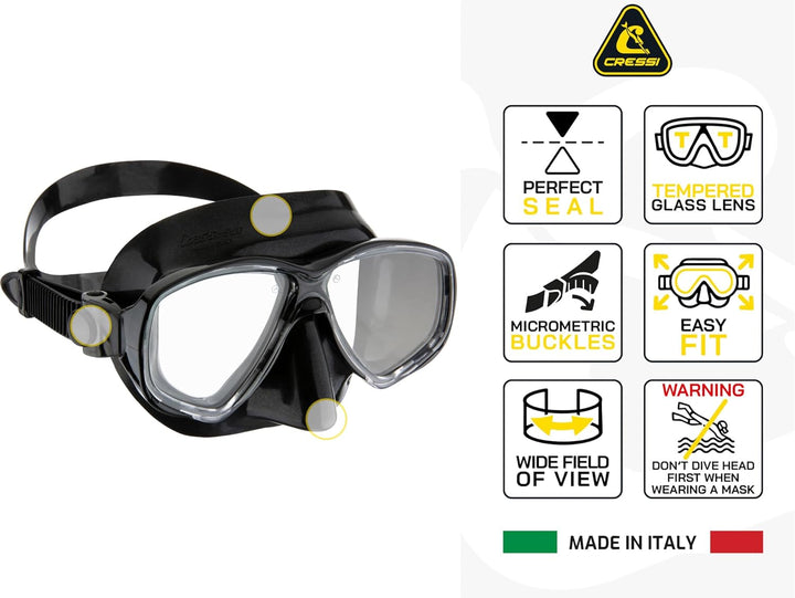 Cressi Marea - Maske oder Maske + Schnorchel Mexico für Tauchen und Schnorcheln, Einheitsgrösse, Uni