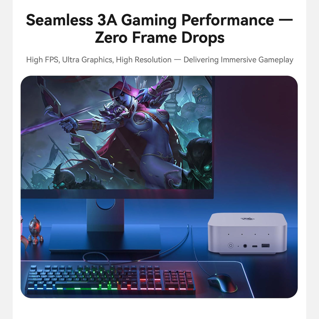 Beelink SER9 Pro Mini PC, AMD Ryzen 7 H255(8C/16T bis zu 4.9 GHz), 32GB LPDDR5X 1TB PCIe4.0 SSD, Min