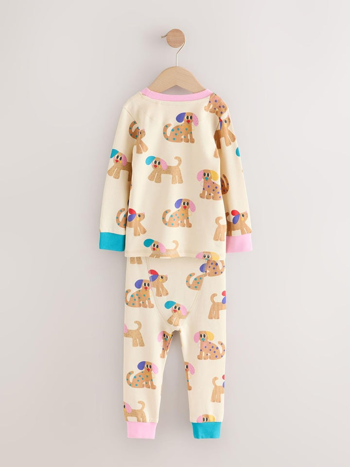 NEXT Mädchen Snuggle Schlafanzüge, 3er-Pack 104-110 Red/Navy Dog Applique, 104-110 Red/Navy Dog Appl
