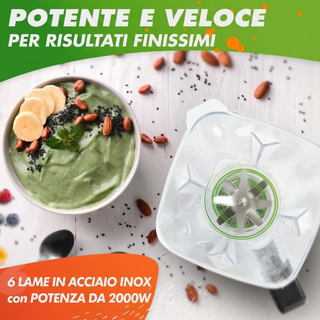 Nutrilovers Hochleistungsmixer NUTRI-BLENDER MAX Standmixer 2000W Hochleistung Smoothie-Maker Profi