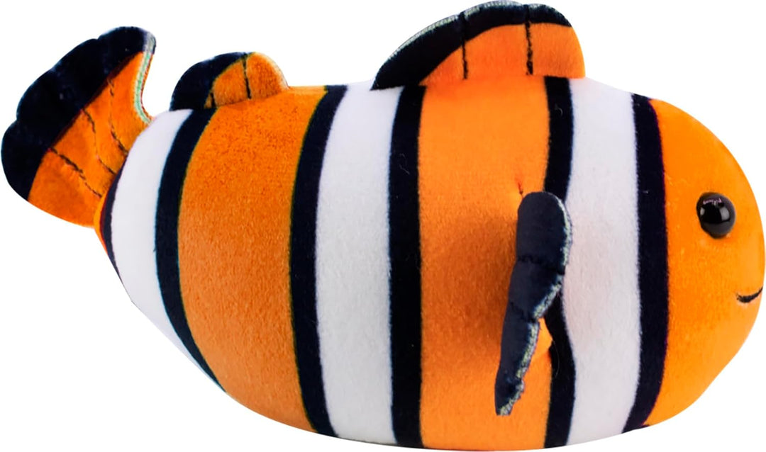 ZHU ZHU Aquarium – Moon der Clownfisch – Orange & Weiss – Weiches & interaktives Plüschtier für Kind
