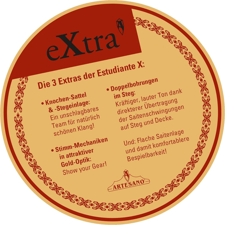 ARTESANO Konzertgitarre, Estudiante XC-44, 4/4-Grösse, Mensur 65 cm