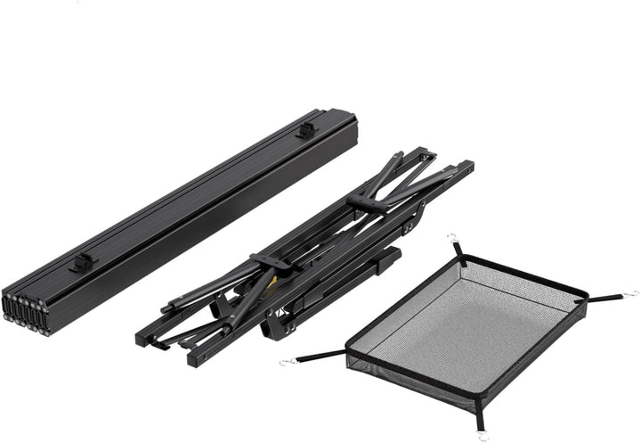 24MOVE® Campingtisch Klapptisch mit Aluminiumrahmen, Tischplatte aufrollbar, Falttisch klappbar, höh