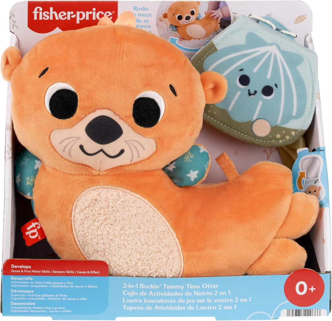 Fisher-Price Sensorik-Plüschspielzeug für Babys, Wippender 2-in-1-Otter zum Spielen in der Bauchlage