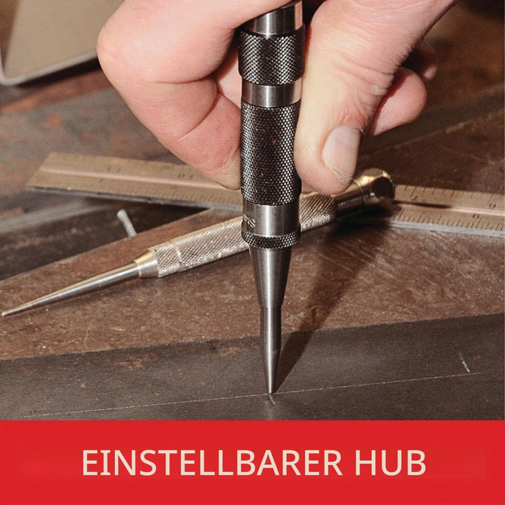 Starrett 18AA Automatischer Körner mit einstellbarem Hub, 4" Länge, 7/16" Durchmesser Single, Single