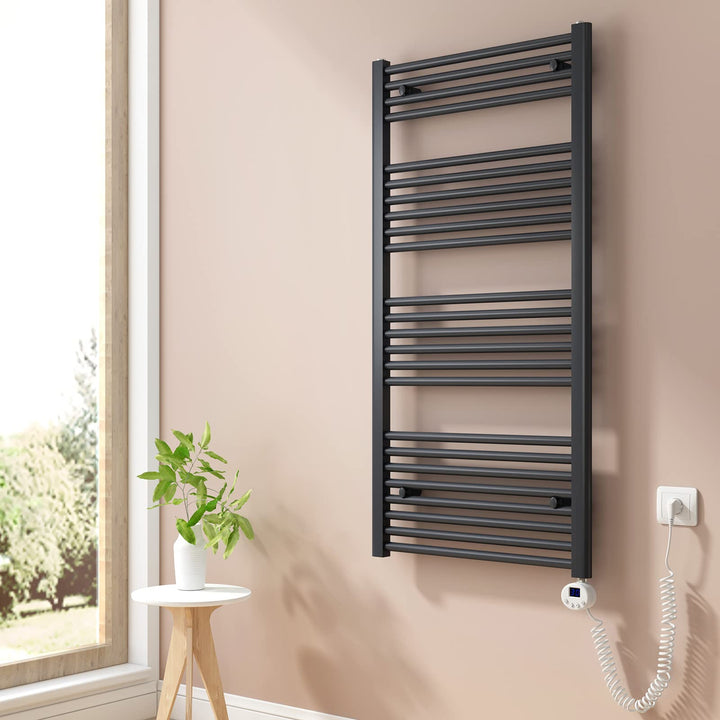 Heilmetz Badheizkörper Elektrisch 120x60cm Handtuchwärmer mit Digitalem Thermostat Handtuchtrockner