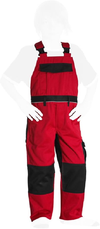 Engelbert Strauss Kinder Latzhose e.s. image, Farbe:rot/schwarz, GröÃŸe:122/128-6/8 Jahre