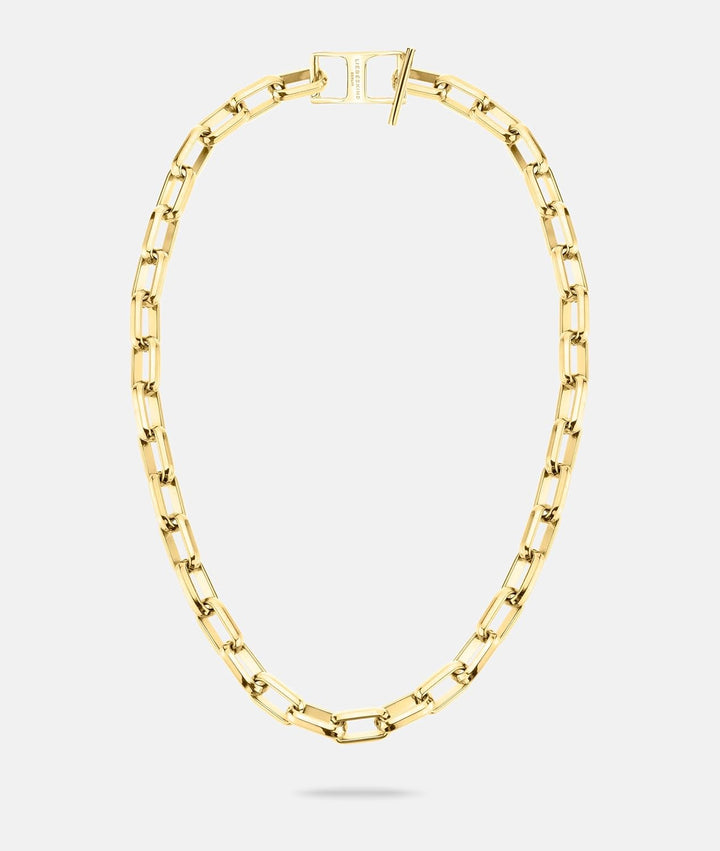 LIEBESKIND Berlin Halskette LJ-1086-N-50 Silber Gold Basic Link, Gold Basic Link