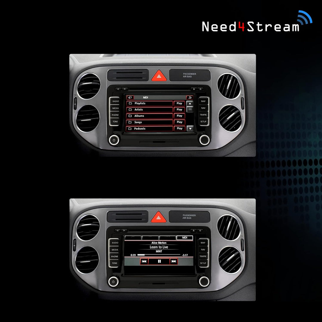 Need4Stream N4S300A V5.0 A2DP Bluetooth Audio Interface mit Titellisten, kompatibel mit Audi Music I