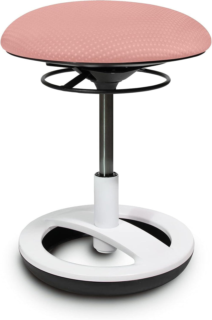 TOPSTAR Sitzhocker Sitness Bobby für Kinder, Standfussring Alu weiss lackiert, Stoff, Zart Rosa SU83