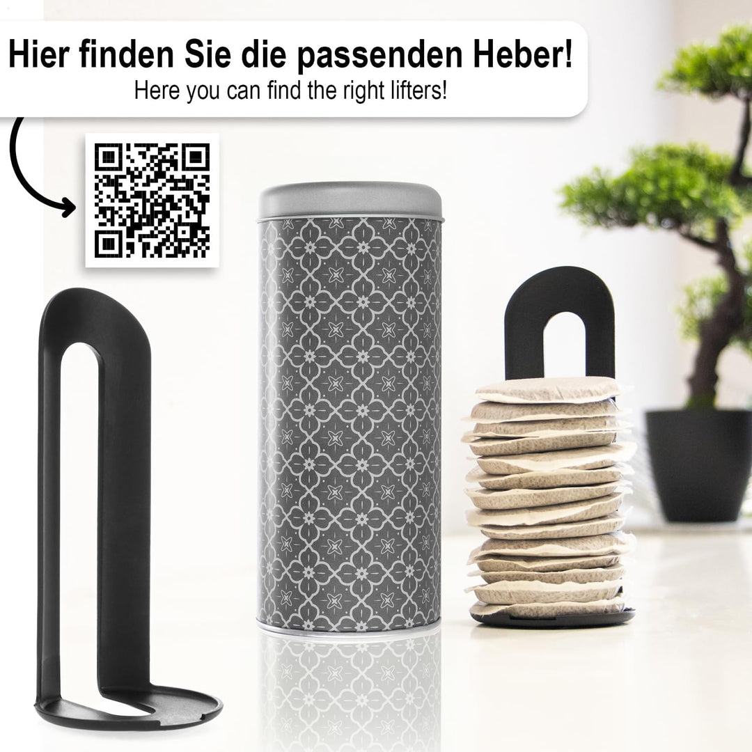 com-four® 3x Kaffeepaddose - Metalldose für Kaffeepads - Aufbewahrungsbehälter mit Deckel für Kaffee