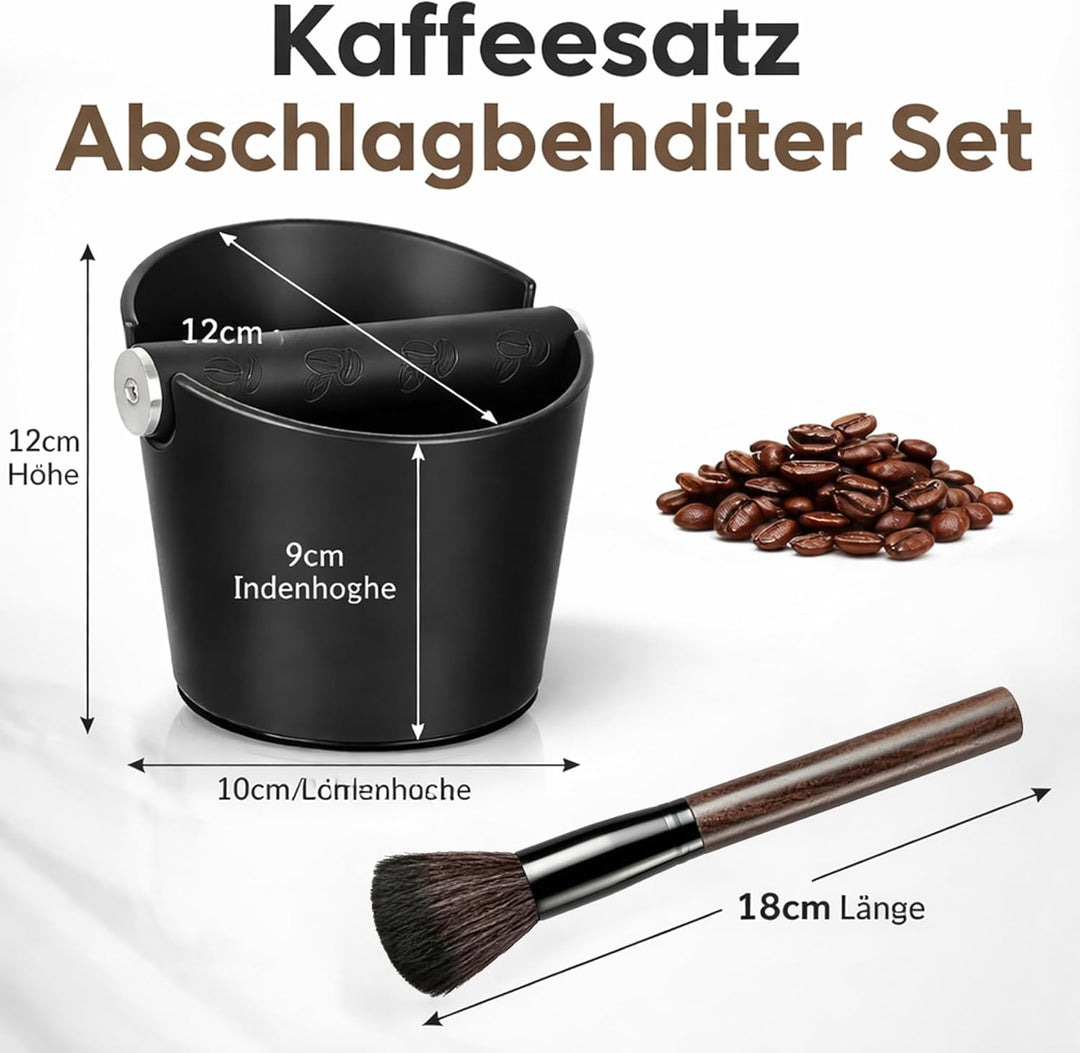 Abklopfbehälter für Siebträger, Kaffeesatz Abschlagbehälter, Espresso Abschlagbox Knock Box mit Meta