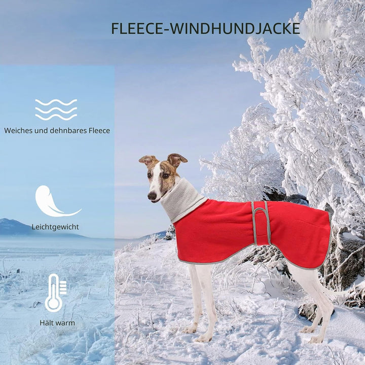 Geyecete Fleece Hundemantel Pullover Windhunde,Whippet winterjacken ,Verstellbaren Hundeweste,kleidu