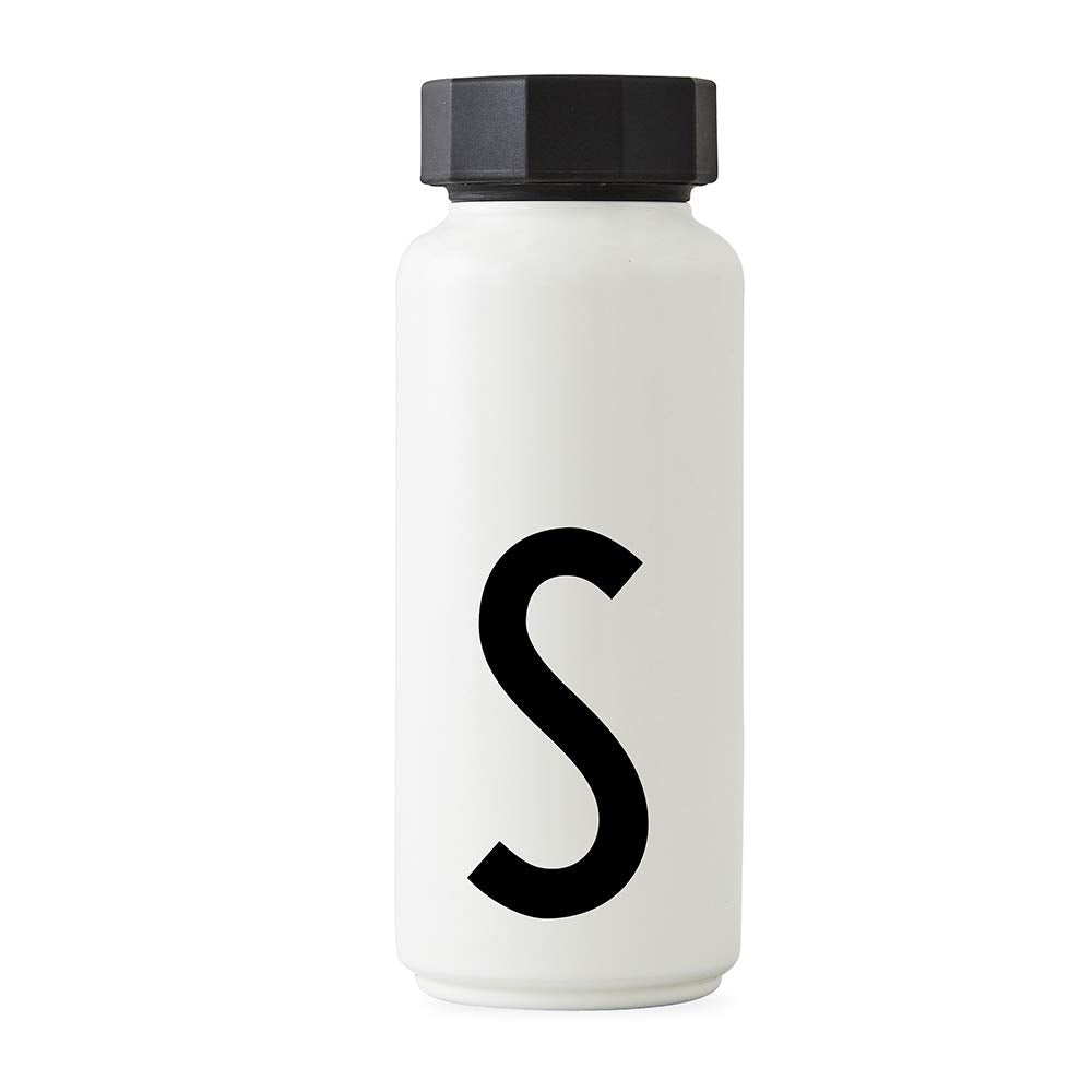 Design Letters Persönliche Edelstahl Trinkflasche Weiss (S) |500 ml| Kohlensäure geeignet BPA-Frei T