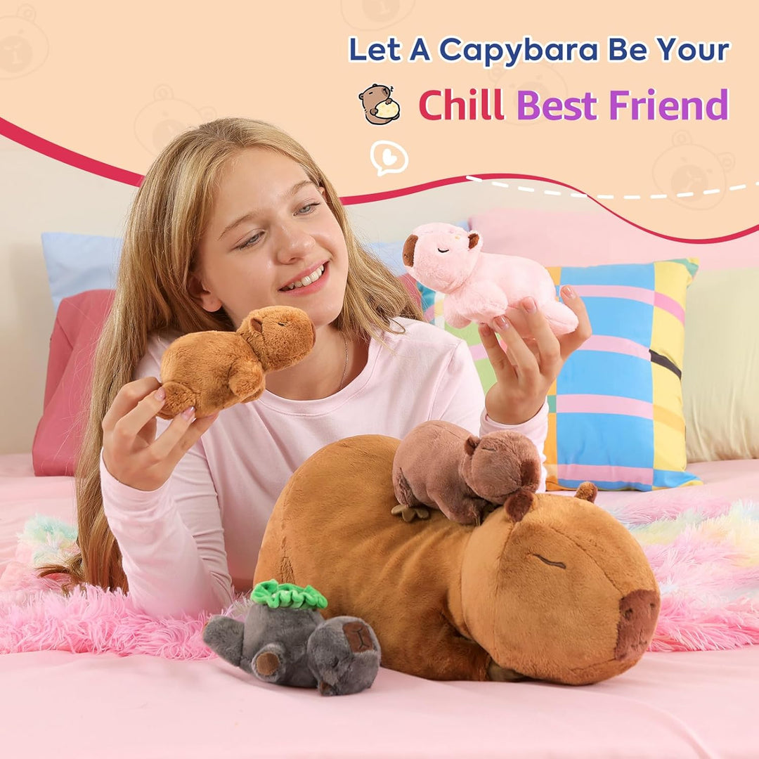 shownicer Plüschtier Capybara Kuscheltier 5 Stück Stofftier Kawaii Capybara Plüsch Kissen Spielzeug