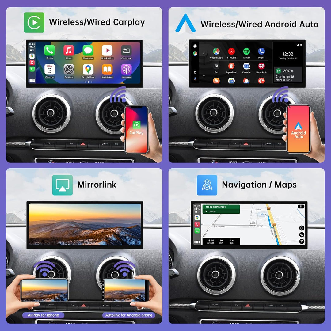 Road Top 12,3 Zoll Autoradio CarPlay für Audi A3/S3 mit MIB (2014-2019) | Linux HD Touchscreen, Wire
