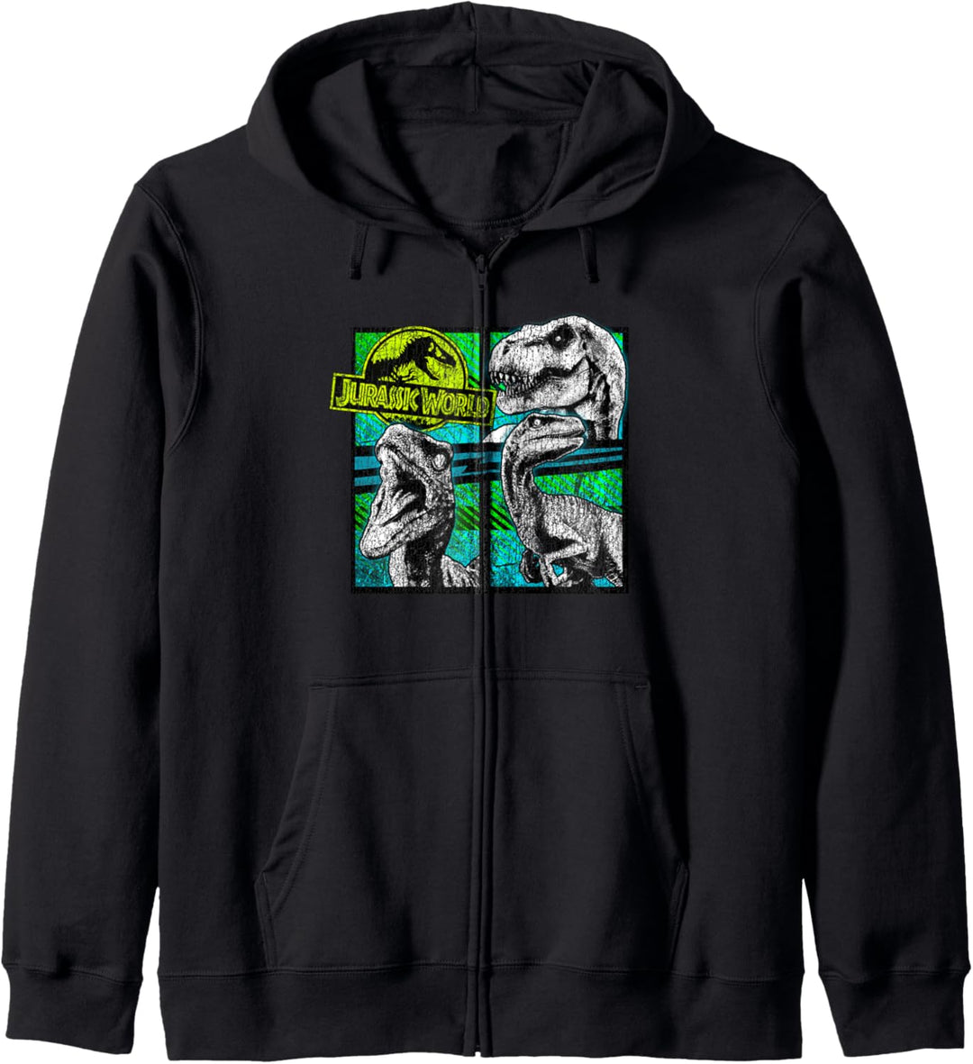 Jurassic World Dinosaurier-Gruppe 3 Neon Kapuzenjacke