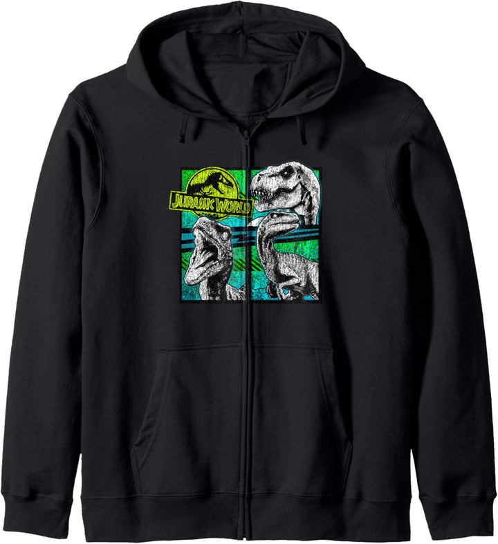 Jurassic World Dinosaurier-Gruppe 3 Neon Kapuzenjacke